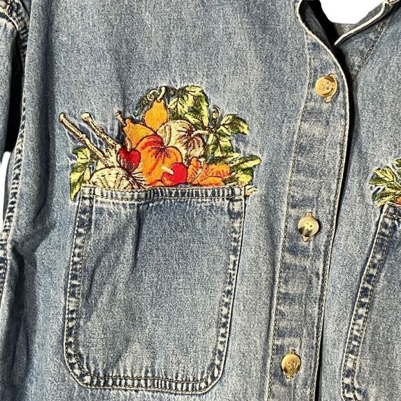 Vintage Solutions Original Fall Harvest Embroidered Button Down Size Large - Picture 4 of 8